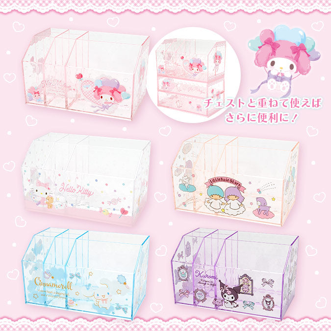 Kawaii Sanrio Accessories Kitty Cinnamoroll Shelf Cute Beauty Bedroom  Desktop Makeup Dresser Bathroom Organizer Storage Rack