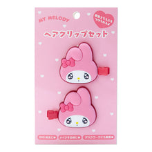 Load image into Gallery viewer, Sanrio Characters Heart Eyes Hair Clip Set (My Melody, Kuromi, Cinnamoroll, Hangyodon)