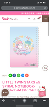 Load image into Gallery viewer, Sanrio Character A5 Spiral Notebook