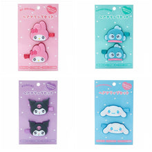 Load image into Gallery viewer, Sanrio Characters Heart Eyes Hair Clip Set (My Melody, Kuromi, Cinnamoroll, Hangyodon)