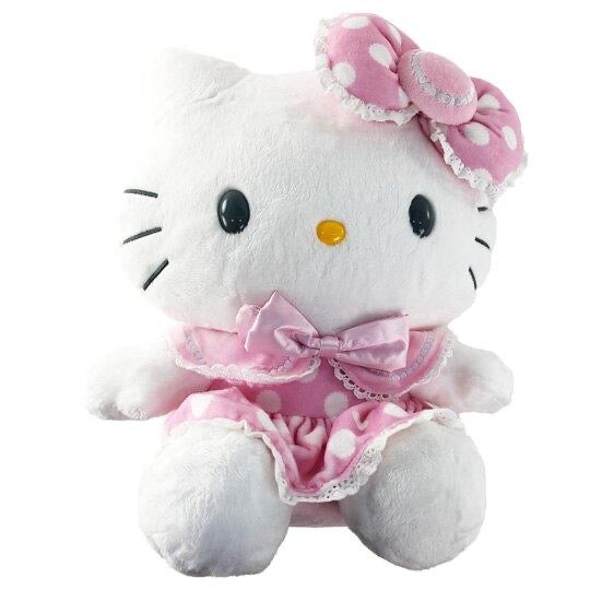 hello kitty pink dress plush Hello Kitty with Pokka Dot Dress Big Plush – Kawaii Blessed Giftshop