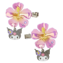 Load image into Gallery viewer, Sanrio Hair Clips Set (Flower Series - Kuromi, My Melody, Cinnamoroll)