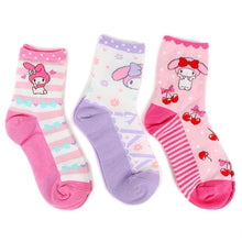 Load image into Gallery viewer, Sanrio Character 3-pack Socks (Adult and Kids)