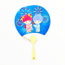 Load image into Gallery viewer, Little Twin Stars Vinyl/Bamboo Hand Fan (Vintage)
