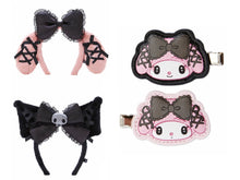 Load image into Gallery viewer, Kuromi / My Melody Clips / Headband (Midnight melochro)