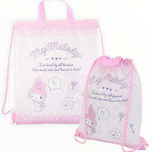 Load image into Gallery viewer, Sanrio Nap Sack Backpack/Tote Bag (Kuromi, My Melody, Sanrio Characters, Hangyodon)