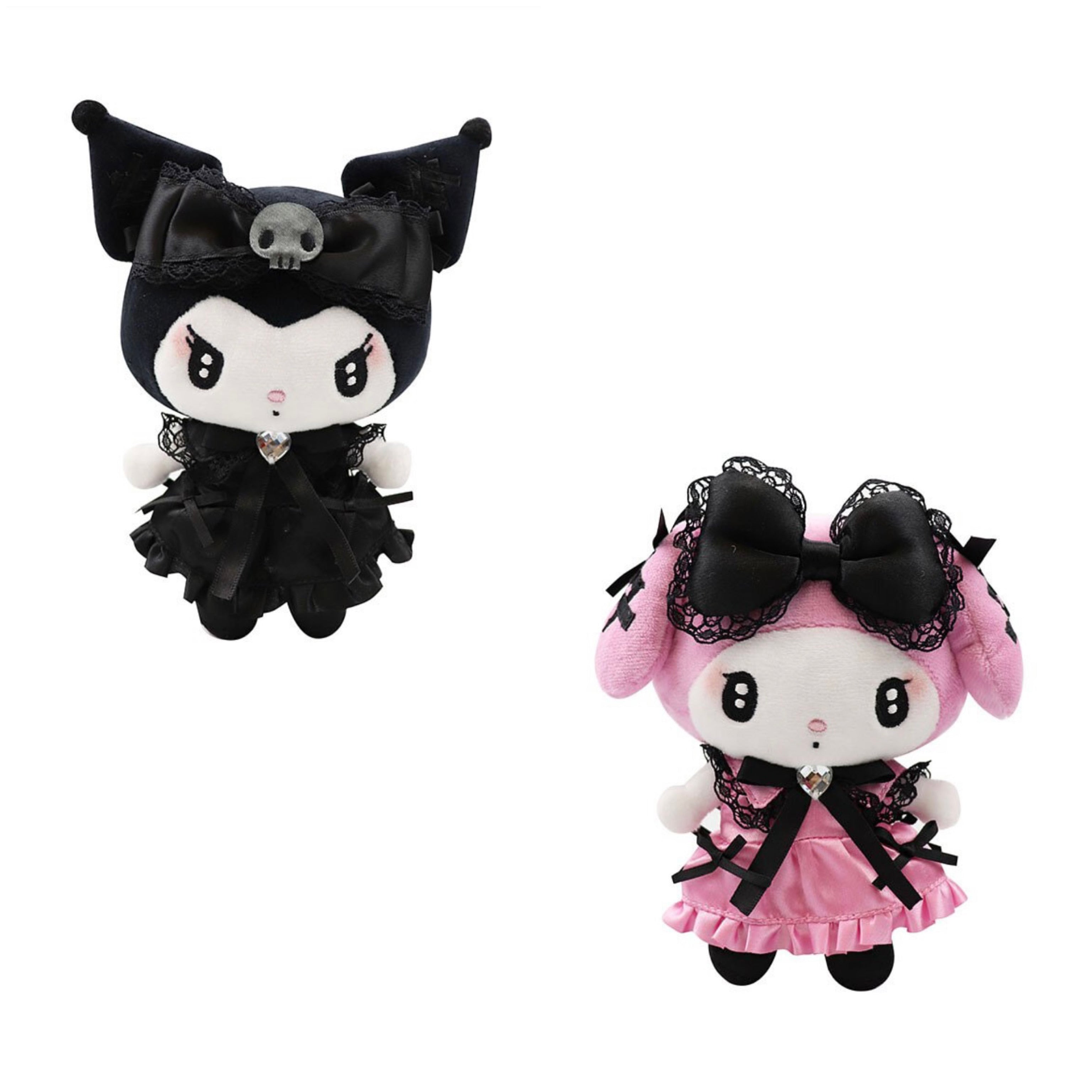 Sanrio Midnight Melokuro MyMelody KUROMI Plush Mascot keychain Set