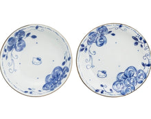 Load image into Gallery viewer, Sanrio Hello Kitty Blue Rose (Dyed).  3 Porcelain Dish 3 Bowls, 6-Piece Set (Comes in a Presentation Box)
