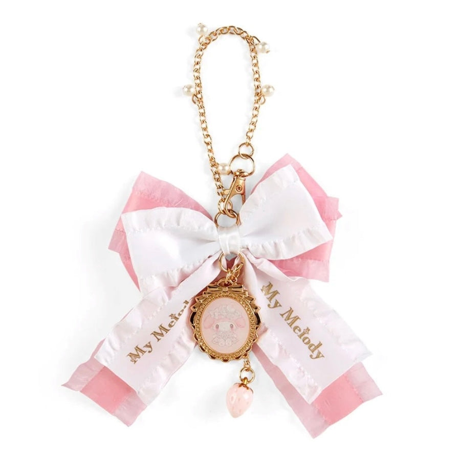 Sanrio My Melody White Strawberry Tea Time Keychain