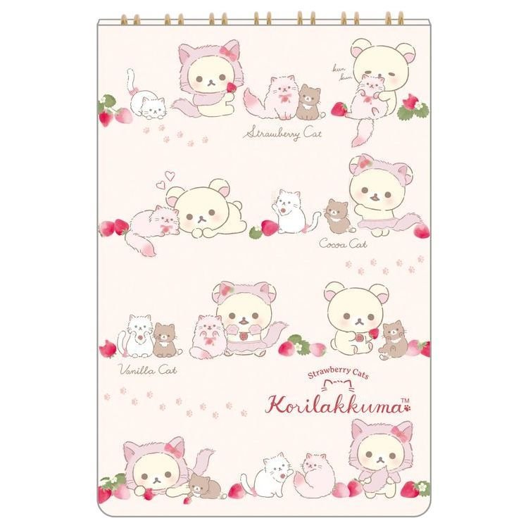 Rilakkuma -Korilakkuma Strawberry Cats- Memo Pad