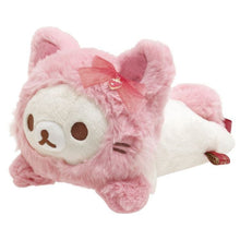 Load image into Gallery viewer, Korilakkuma Strawberry Cat Plush in Laying Position
