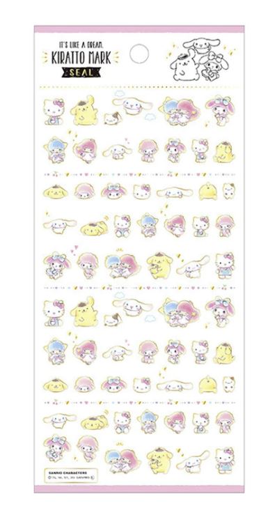 It's Like a Dream Kiratto Mark Stickers Seals (Sanrio Characters, Kuromi & Melody)