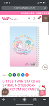 Load image into Gallery viewer, Sanrio Character A5 Spiral Notebook
