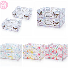 Load image into Gallery viewer, Sanrio Clear Stackable Trays (2 pc set) (Kuromi, Cinnamoroll, My Melody, Hello Kitty)
