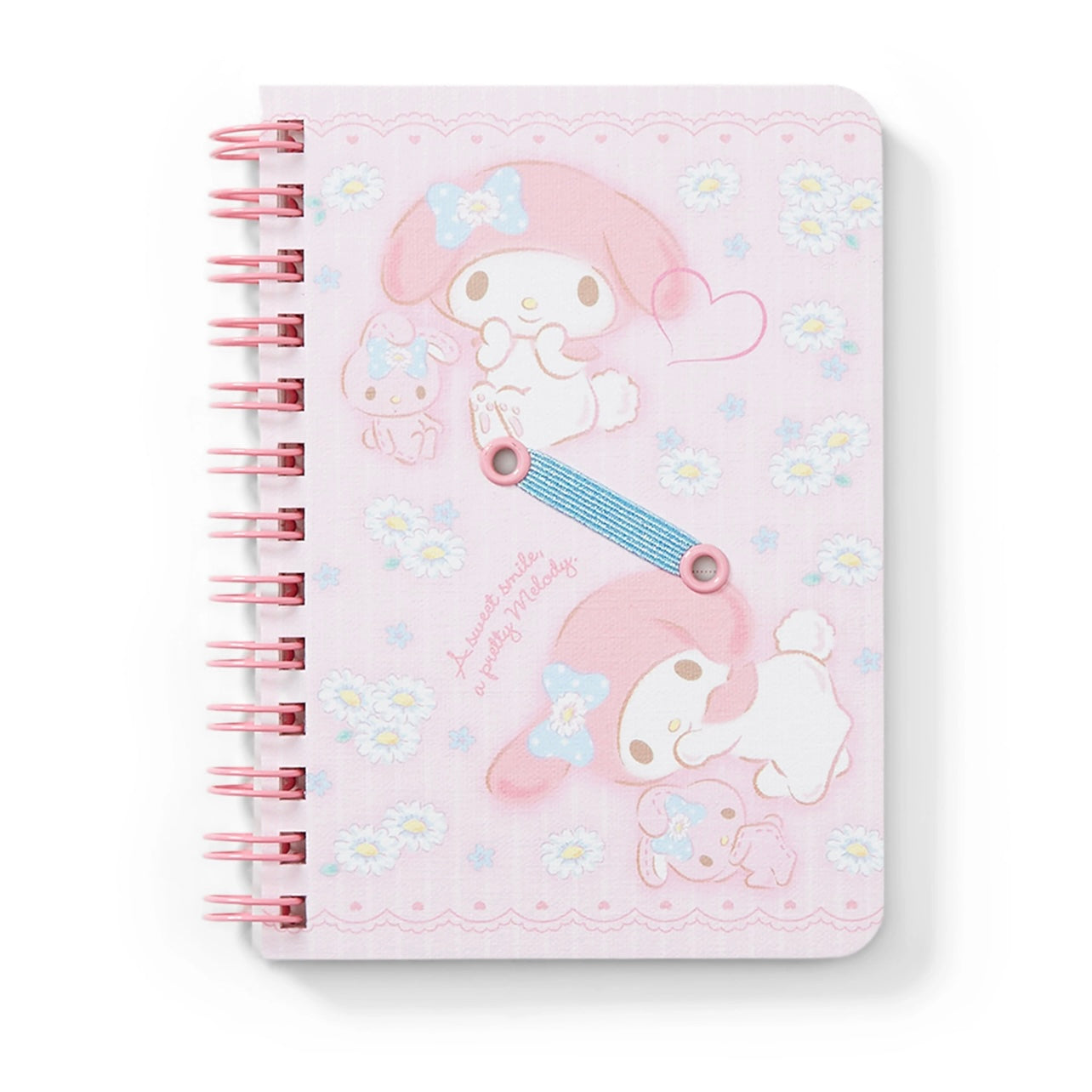 My Melody Sanrio B6 Spiral Notebook with Pen Holder Loop ship w/ tracking  no.