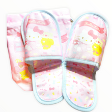 Load image into Gallery viewer, Sanrio Character Drawstring Pouch with Slippers
