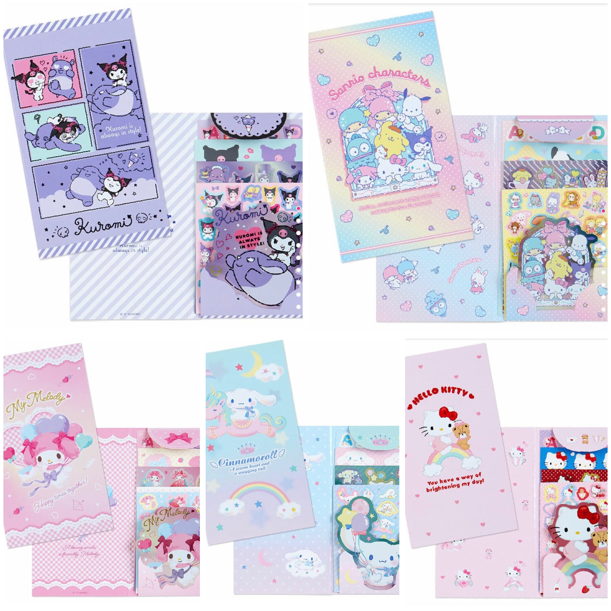Sanrio Characters Kuromi My Melody Variety Letter Set Stationery