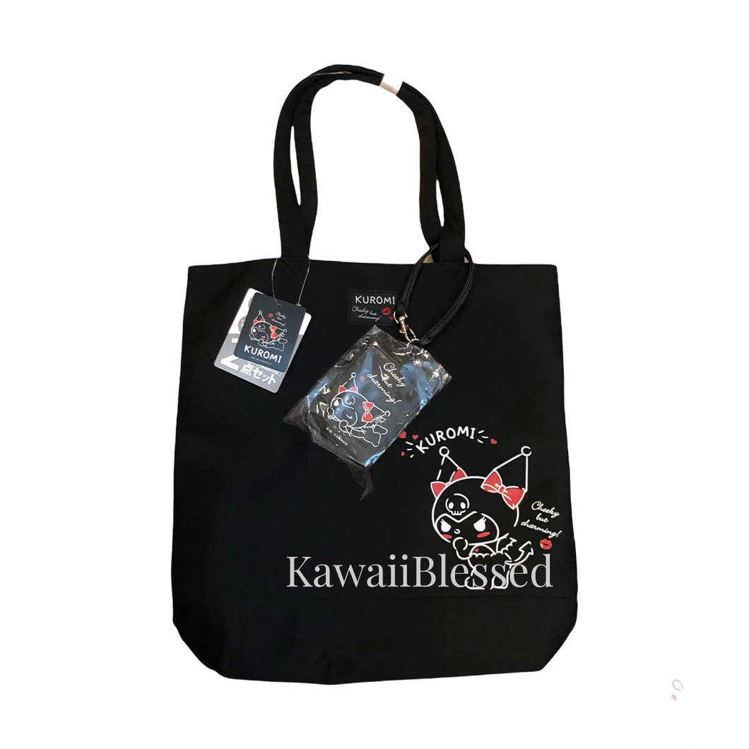 Sanrio Kuromi Tote with ID Badge Hol DD G