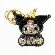 Load image into Gallery viewer, Kuromi / Cinnamoroll / Hangyodon Pavé Sparkly Keychain
