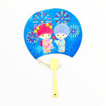 Load image into Gallery viewer, Little Twin Stars Vinyl/Bamboo Hand Fan (Vintage)
