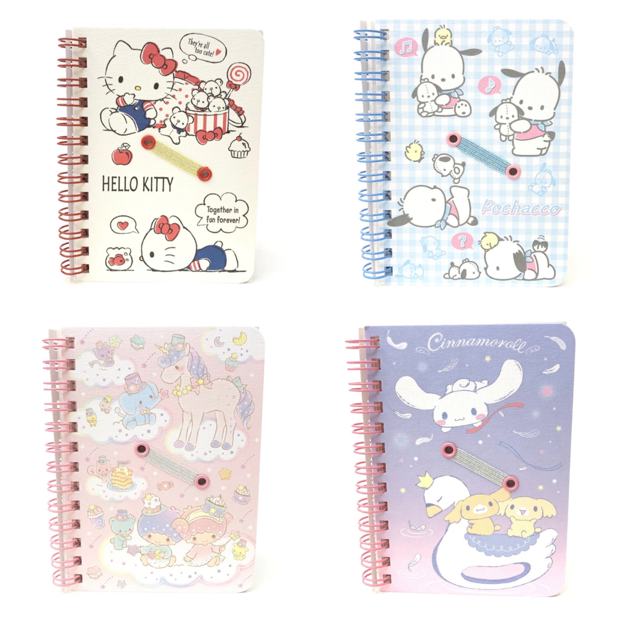 Sanrio Character B7 Spiral Notebook with Pen Holder (Passport Size) Sanrio Characters