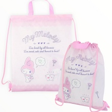 Load image into Gallery viewer, Sanrio Nap Sack Backpack/Tote Bag (Kuromi, My Melody, Sanrio Characters, Hangyodon)
