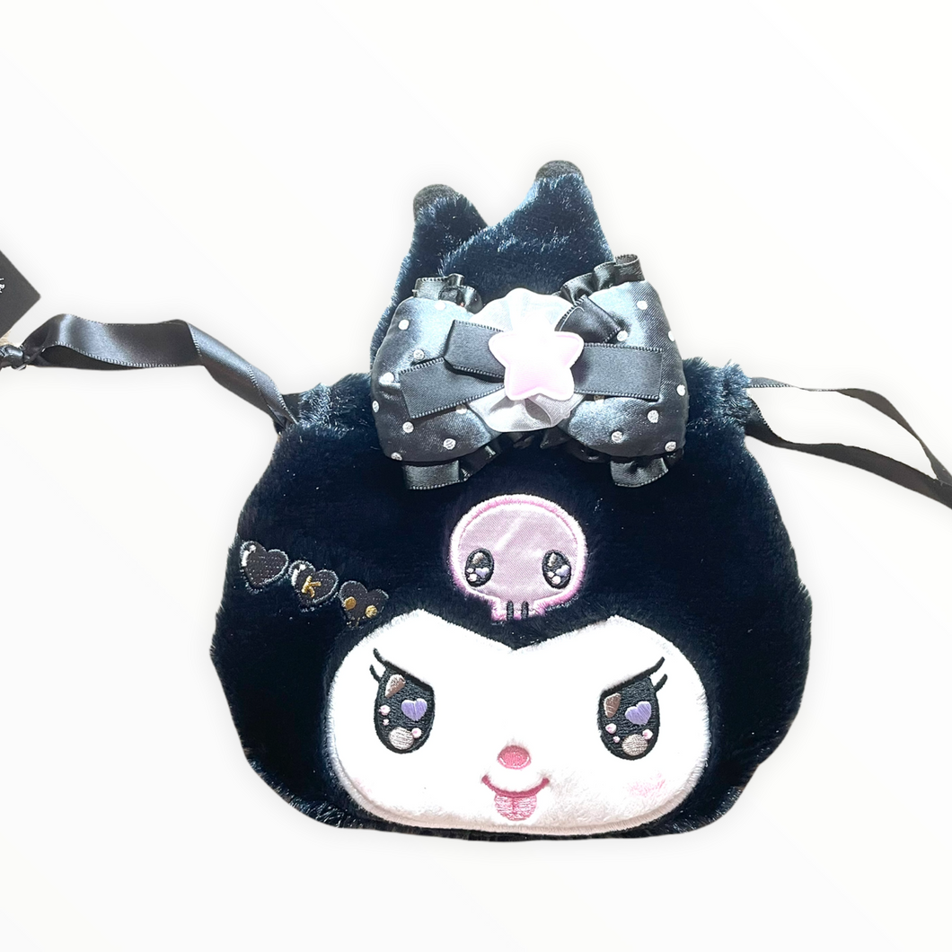 Kuromi Mascot Head Drawstring Pouch