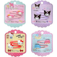 Load image into Gallery viewer, Sanrio Mascot Hair Clips 2-Pcs Set (Little Twin Stars, Hello Kitty, My Melody)
