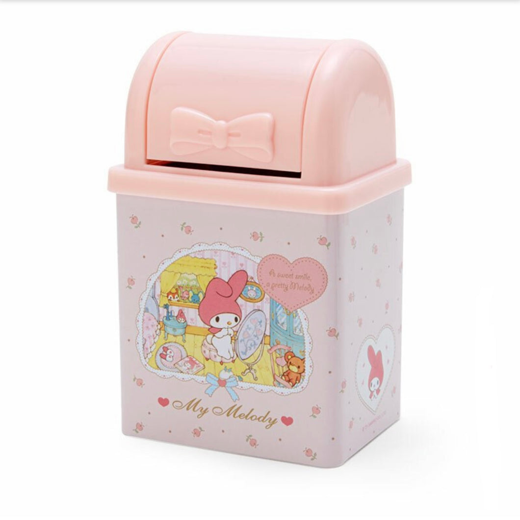 Sanrio Characters Rectangular Desk Waste Basket (My Melody, Kuromi)