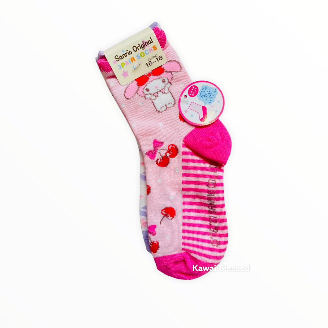 Sanrio Character 3-pack Socks (Adult and Kids)