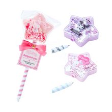 Load image into Gallery viewer, Kuromi My Melody Hello Kitty Twinkle Ballpoint Pen with Filled Star Topper
