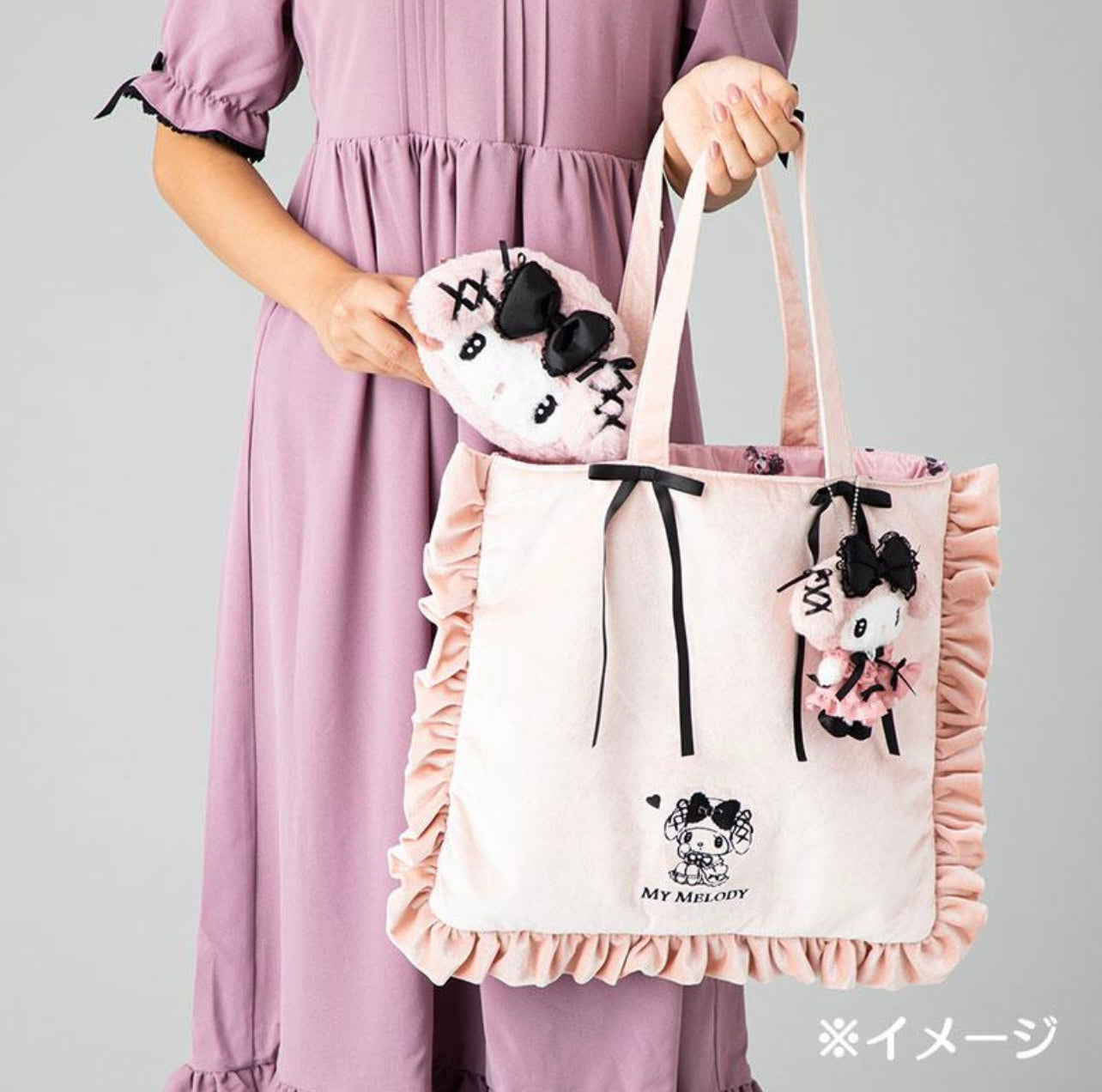 New✨Sanrio Kuromi Velvet Tote 2024 Bag (Midnight MeloKuro Series)